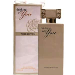 Thinking Of You Rose Edition EDP by Fragrance World. Indulge in the sensational aroma of this long-lasting and unique perfume. Perfect for gifting,