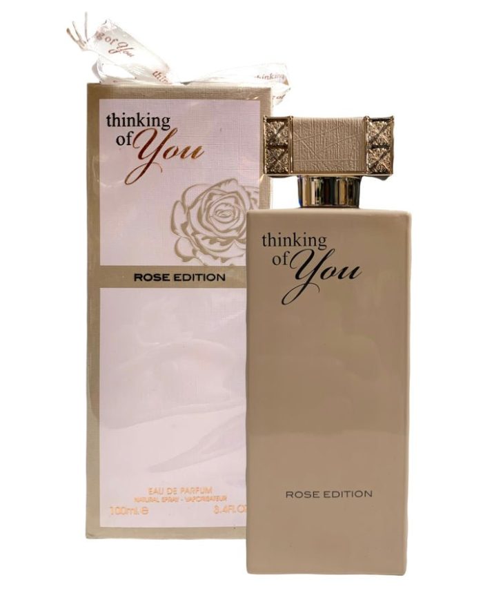 Thinking Of You Rose Edition EDP by Fragrance World. Indulge in the sensational aroma of this long-lasting and unique perfume. Perfect for gifting,