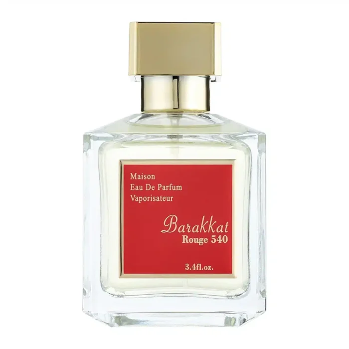 Barakkat Rouge 540 by Fragrance World. Order now and experience the bold and feminine scent of saffron, jasmine, ambergris, cedarwood