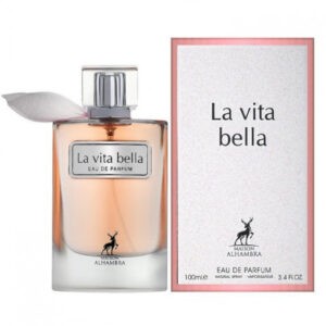 La Vita Bella by Maison Alhambra. Experience the timeless blend of floral and fruity notes with this high-quality luxury fragrance