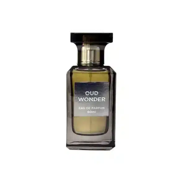 Experience the allure of Oud Wonder Perfume, an 80ml Eau De Parfum inspired by Oud Wood. Crafted by Fragrance World, it's more than a fragrance; it's a journey into timeless elegance and lasting allure.