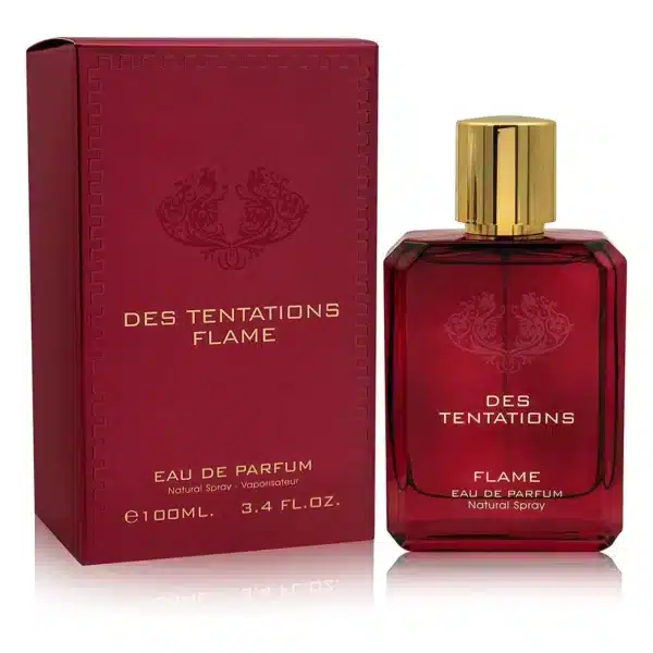 Des Tentations Flame 100ml Eau de Parfum. Immerse yourself in a symphony of freshness with and vetiver. Unveil your signature scent today.