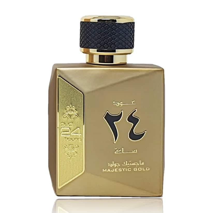 Oud 24 Hours Majestic Gold by Ard Al Zaafaran. Experience luxury and elegance with this long-lasting fragrance shop now and feel like royalty